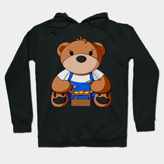 Handyman Teddy Bear Hoodie by Alisha Ober Designs